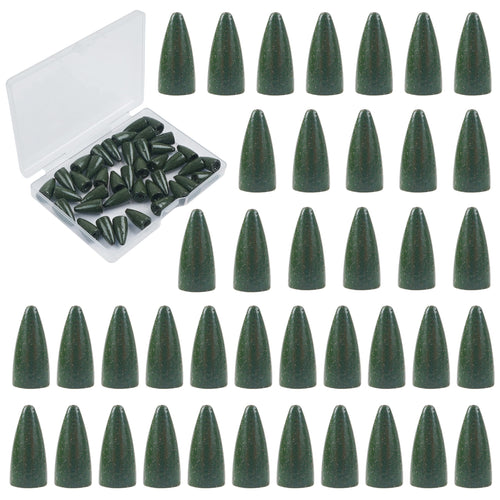 Bullet Fishing Sinker Weights 40pcs Fishing Worm Weights Slip Sinkers Painted Flipping Fishing Weights for Bass Fishing Texas Rigs Saltwater Freshwater Fishing Tackle