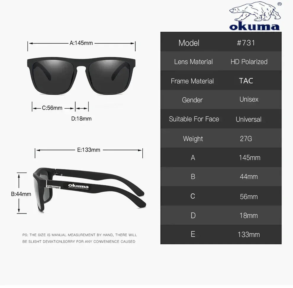Okuma Polarized UV400 Sunglasses for Fishing, Driving & Outdoors